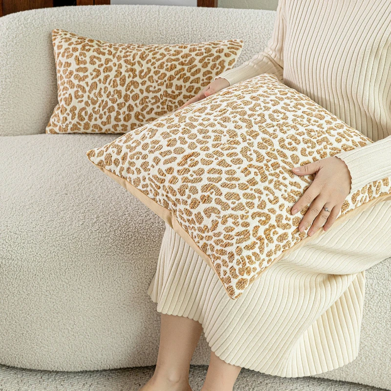 30x50/50x50CM Plush Throw Pillow Cover Leopard Texture Luxury Stamping Waist Cushion Cover Decor Home Decorative Pillowcase