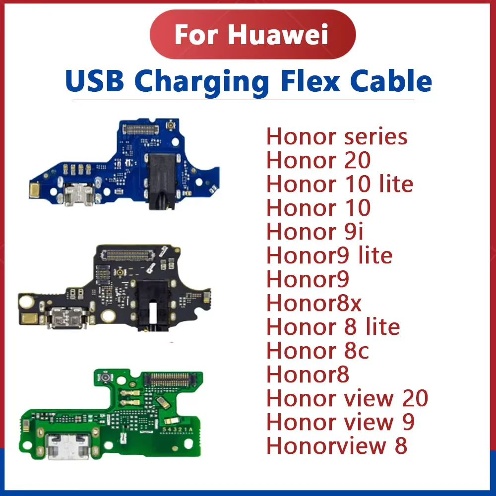 

1pcs USB Charger Board Connector Charging Dock Flex Cable Repair Parts For Huawei honor 8 9 10 20 lite 8c 8x max 9i v8 v9 v20