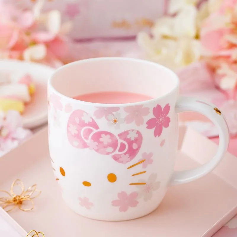 

Sweet Hello Kitty Anime Kawaii Sanrio Girls Water Coffee Cup Cute Cartoon Breakfast Home Water Mug Ceramic Gifts for Girls