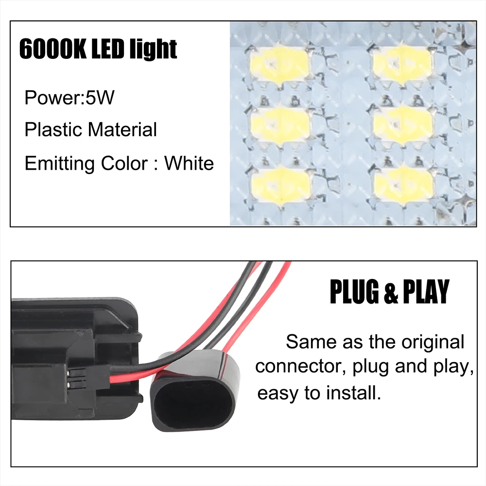 12V Biển Số Xe Đèn LED Tự Động Phụ Kiện Cho Skoda Ghế Leon Ibiza VW Golf 4 5 6 7 MK4 MK7 Passat CC Polo Scirocco