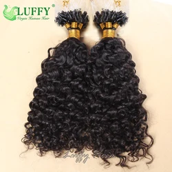 Deep Curly Micro Loop Human Hair Extension Pre Bonded Brazilian Hair Micro Beads Ring Soft Curly Microlink Hair For Black Women