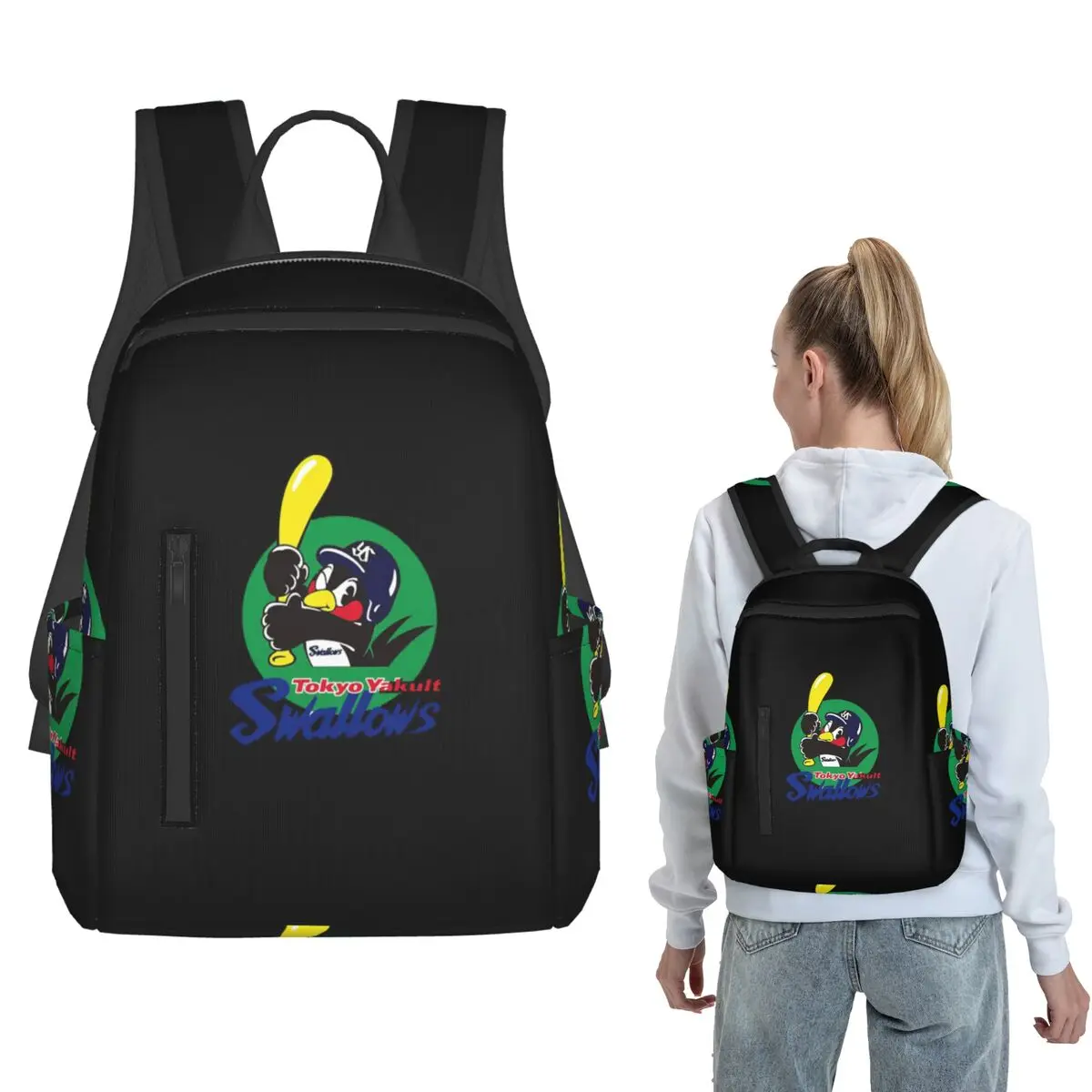 Tokyo Yakult Swallows Backpack Large Capacity Boys Girls BookBag School Bag Shoulder Bags for Men Women