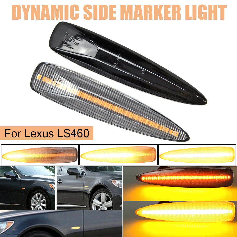 1 Pair LED Dynamic Side Marker Blinker Light For Lexus IS F LS460 LS460L LS600h LS600hL LX570 LX450D