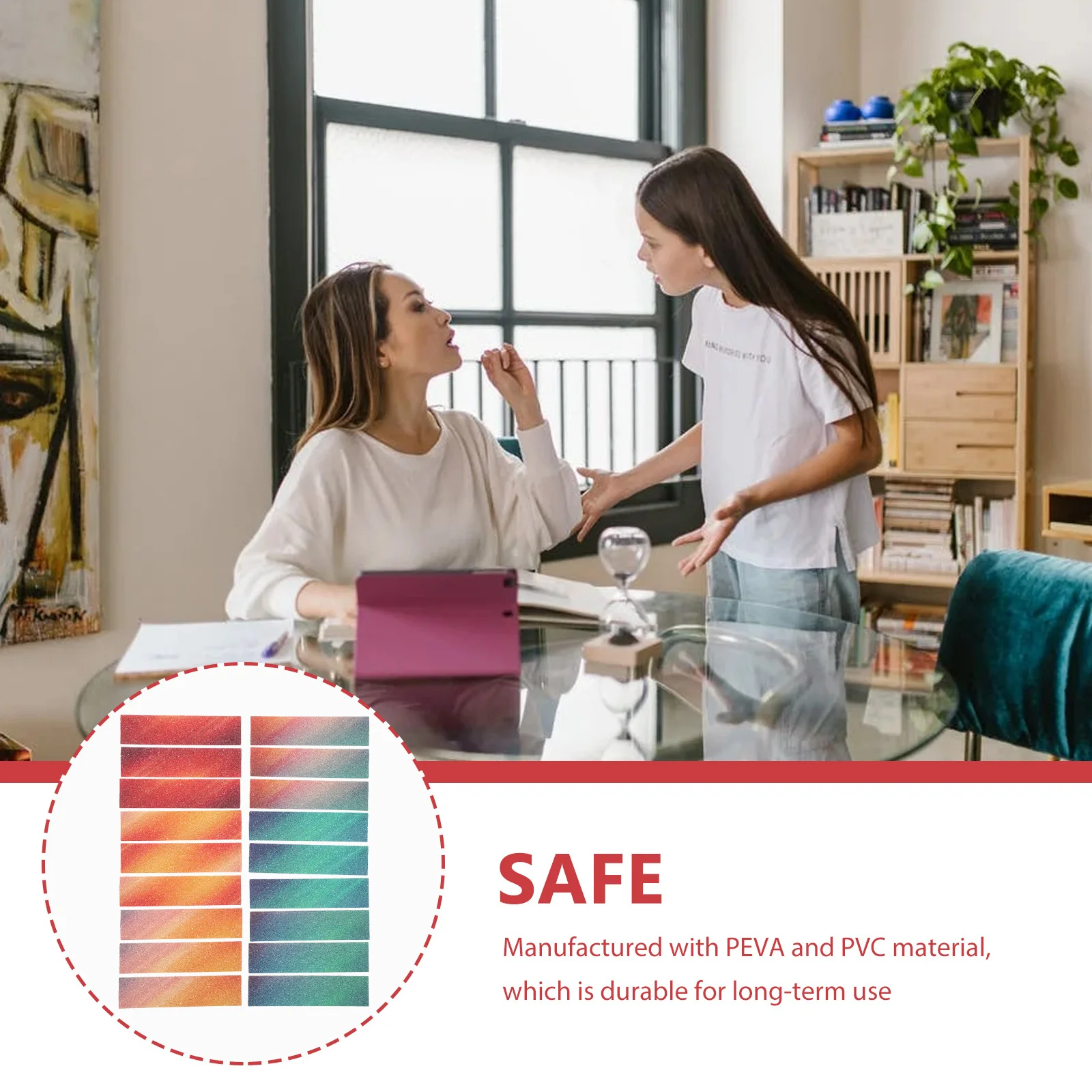 

18pcs Calm Stickers Anti-Stress Sticker Pressure Relief Decals Textured Sensory Strips For Anxiety Relief Adhesive Calming