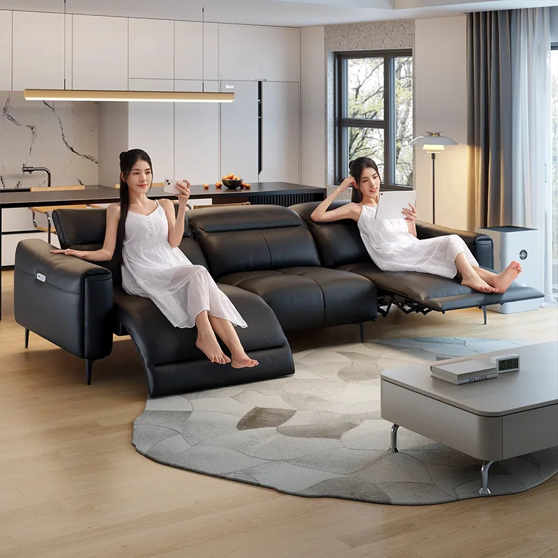 2025 new leather sofa black living room designer black diamond sofa