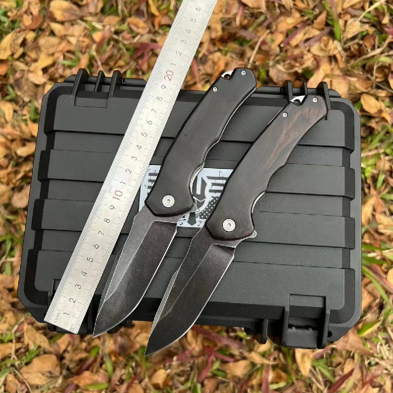 Classic ebony outdoor knife, stainless steel folding home fruit portable survival knife, box opening hot selling item