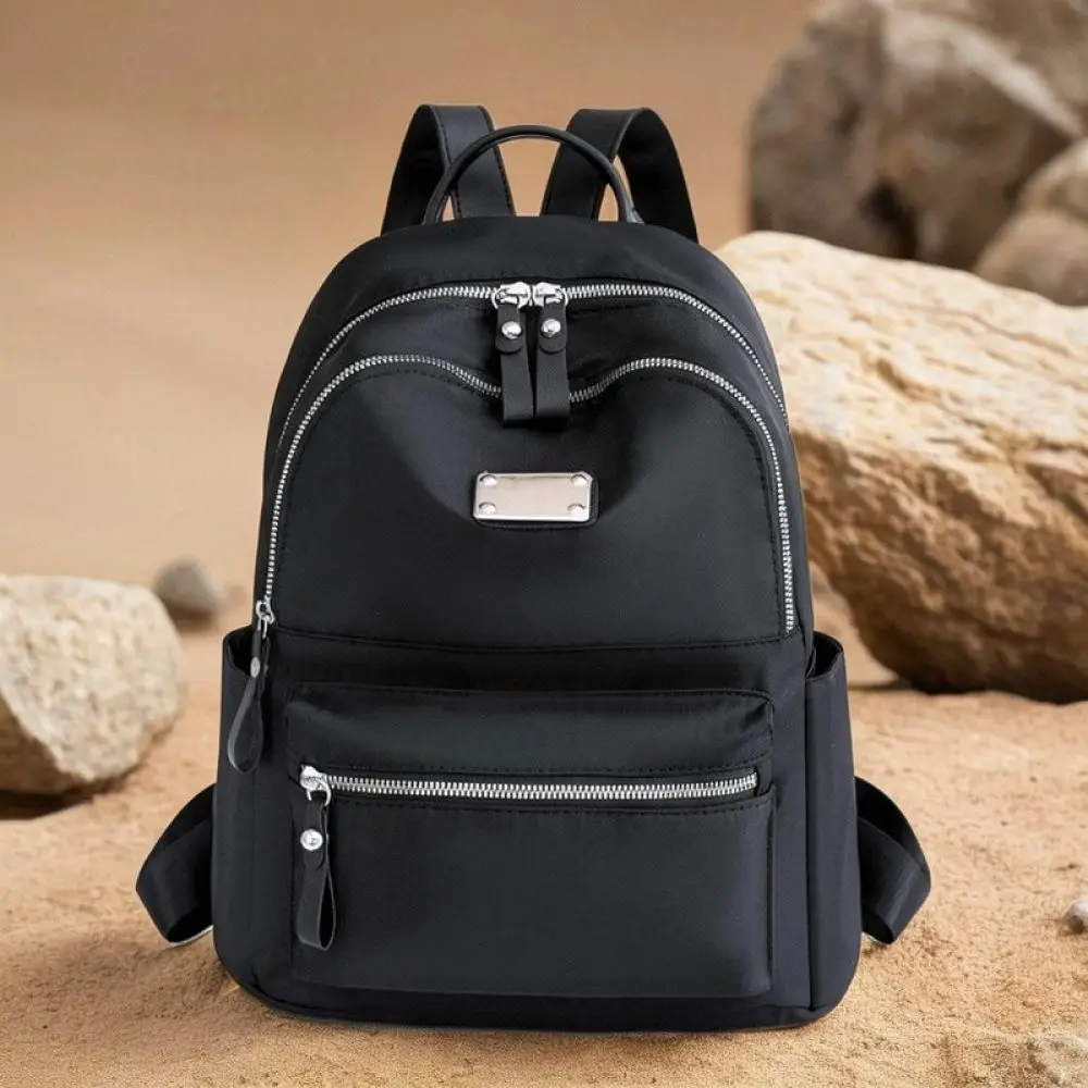 Stylish Female Backpack Simple Design Nylon Schoolbag Travel Daypack Lightweight Outdoor Rucksack Fashion Commuter Bag
