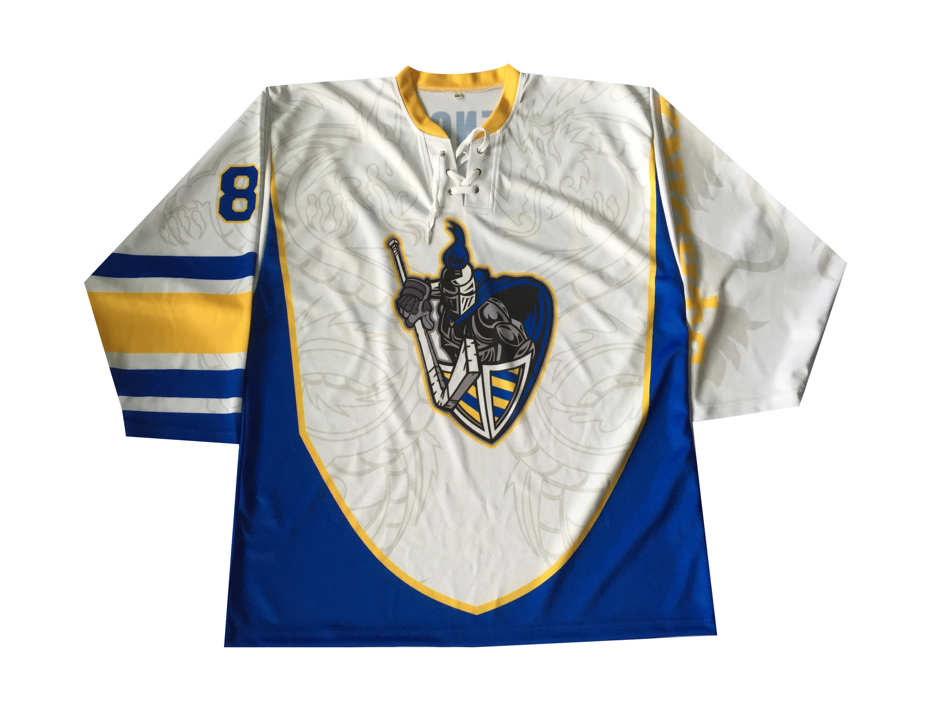 Unisex Knight Ice Hockey Jersey 3D Print Custom Team Logo Graphic Breathable Long Sleeve Fan Top Adults Kids