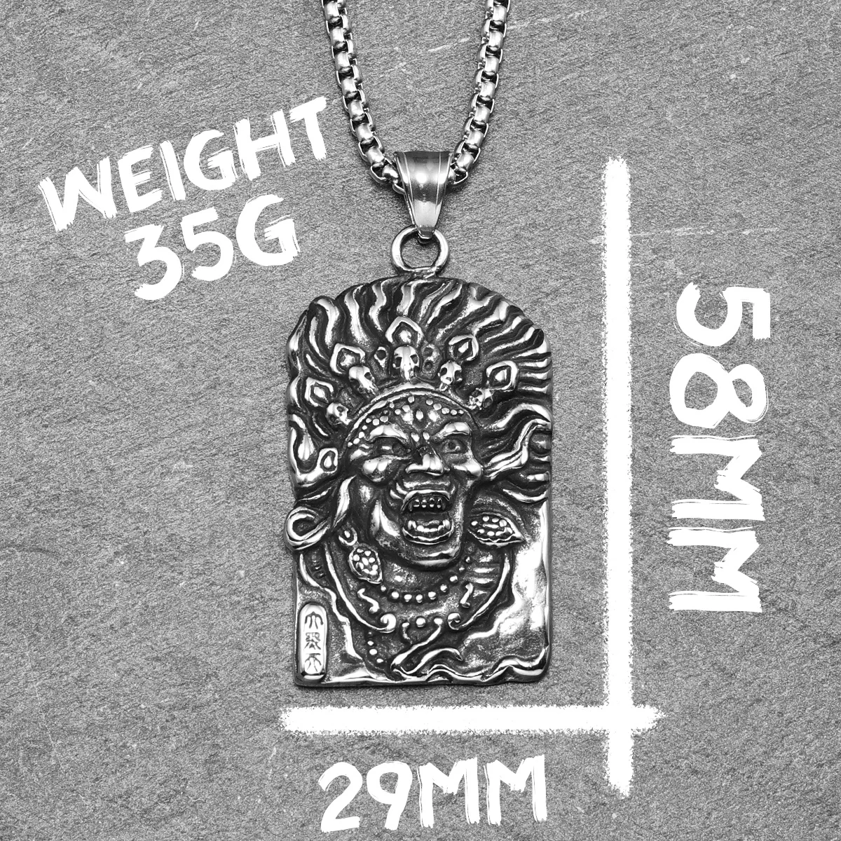 Tibetans Demon God Pendants Vintage Punk Rock Necklace 316L Stainless Steel Men Chains Hip Hop Jewelry Gift for Male Wholesale