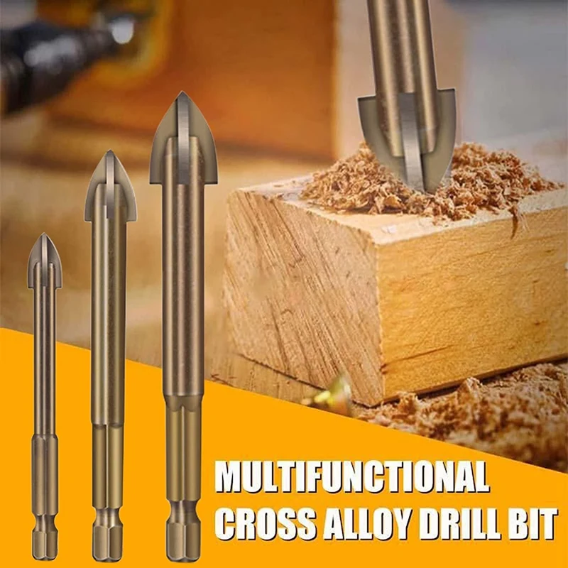 10PC Efficient Universal Drilling Tool,Multi-Function Cross Alloy Drill Bit Tip Tools,Carbide Drill Tap Bit Set