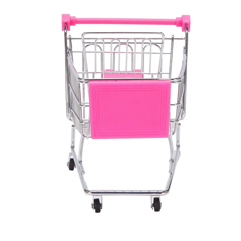 Supermercado Handcart for Kids, Mini Carrinho De Compras, Brinquedo De Armazenamento, Dollhouse Acessórios Para Móveis, Desktop Decor, Presente