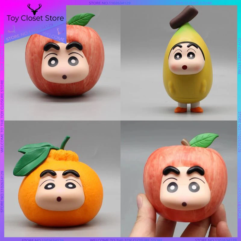 New Crayon Shin-chan Fruit Series Cos Apple Banana Tangerine Gk Anime Figure Ornaments Collection Gift Model Ornaments