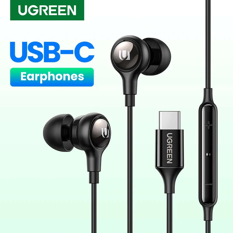 UGREEN USB Type C Earbuds Wired Earphones Microphone Headphones HiFi Stereo For iPhone 15 Pro Samsung Galaxy S21 Google Pixel 5