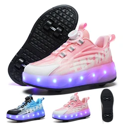 Student outdoor high quality roller skates 4 wheels roller skates with lights cool wheels sneakers multi-function running shoes