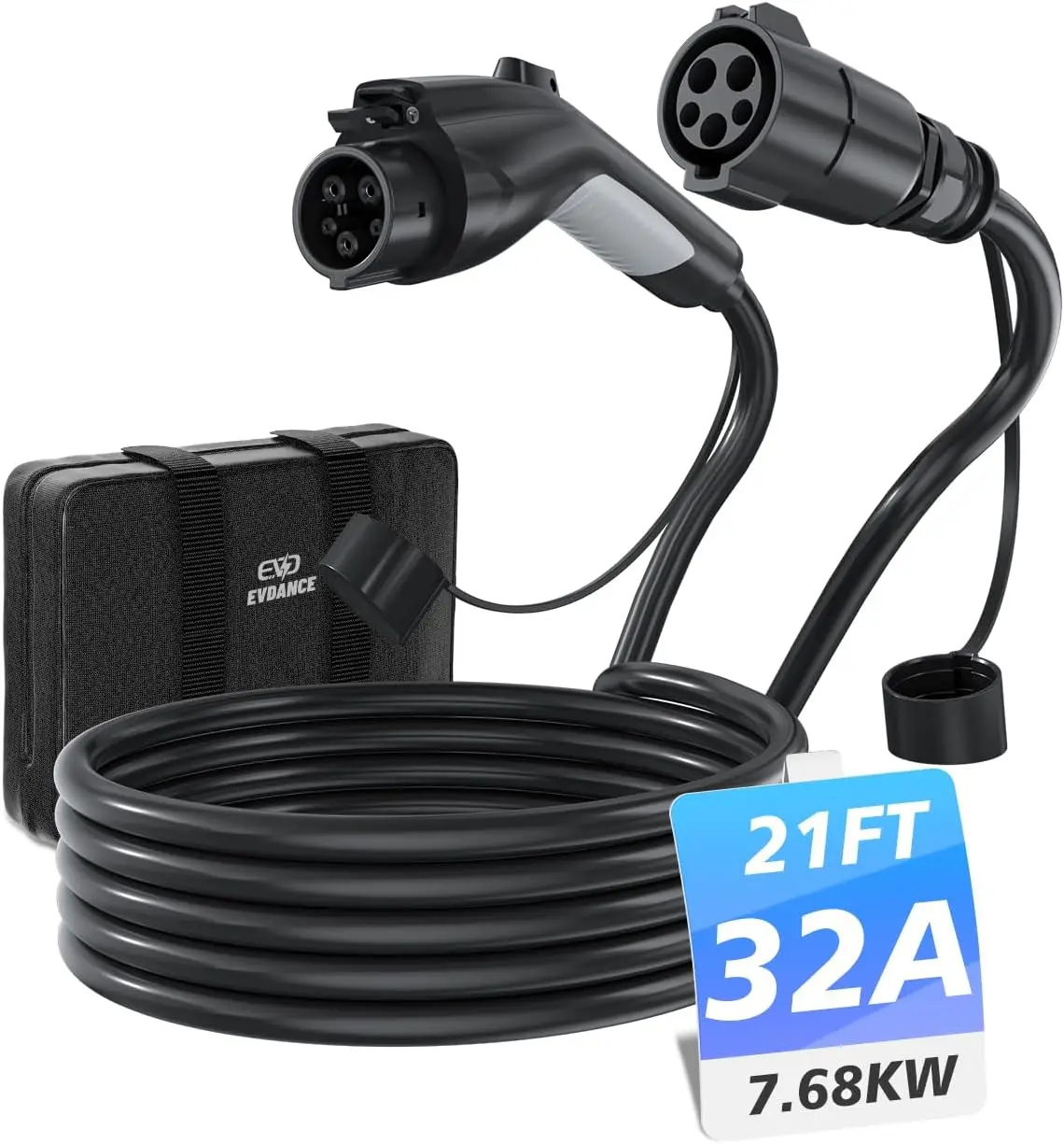 

Удлинительный кабель J1772 32A 21FT для зарядки электромобилей 110–240 В, совместимый со всеми зарядными устройствами SAE J1772