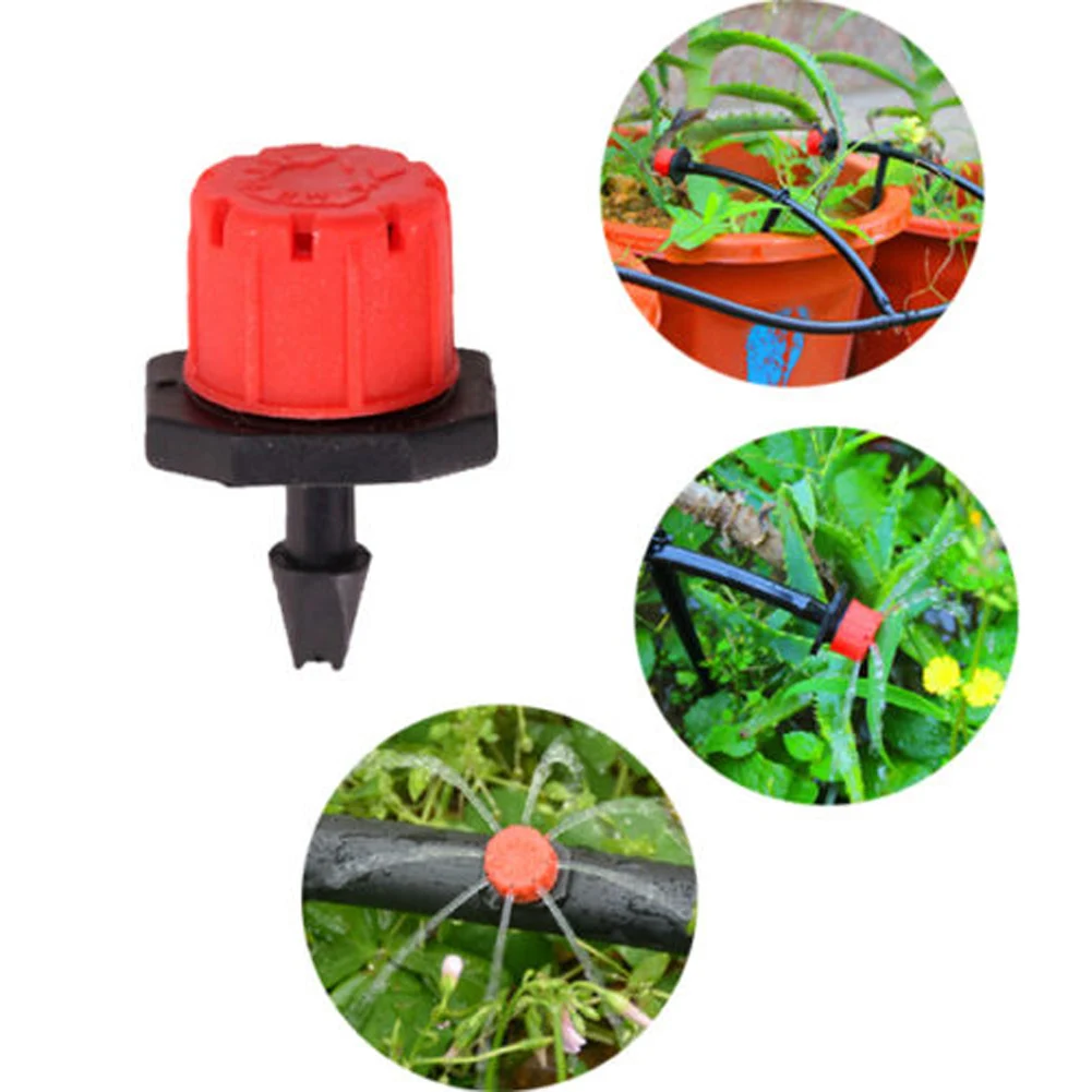 100pcs/bag Water Dropper Head Adjustable Micro Irrigation Drippers Water Saving Anti-clogging Durable Practical Cooling System