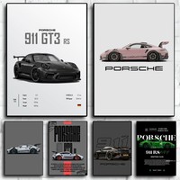 sport car  Poster Self-adhesive Art Waterproof Paper Sticker Coffee House Bar Room Wall Decor