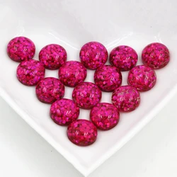 New Fashion 40pcs 8mm 10mm 12mm Rose Red Color Flat Back Resin Cabochons Cameo