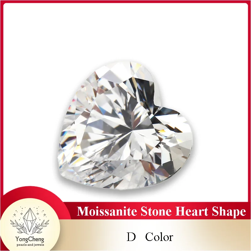 

Moissanite Stone Heart Shape 0.5-5.0ct D Color Lab Grow Diamond Charms DIY Ring Necklace Earrings Making with GRA Certificate