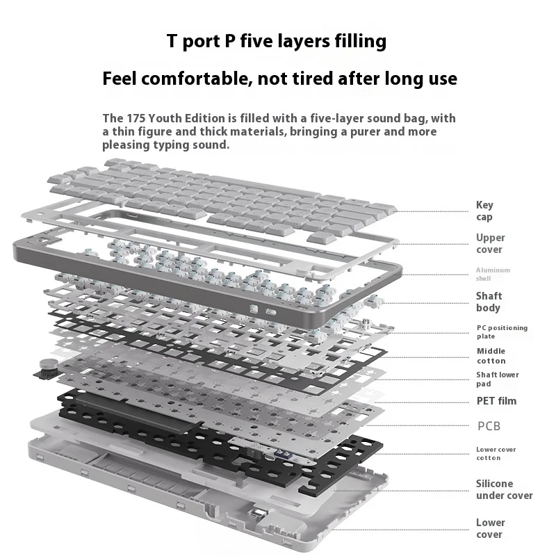 Kzzi I75 Youth Edition Wireless Dwarf Switch Mechanical Keyboard 3Mode Aluminum Alloy Frame Lightweight Custom Office Keyboard