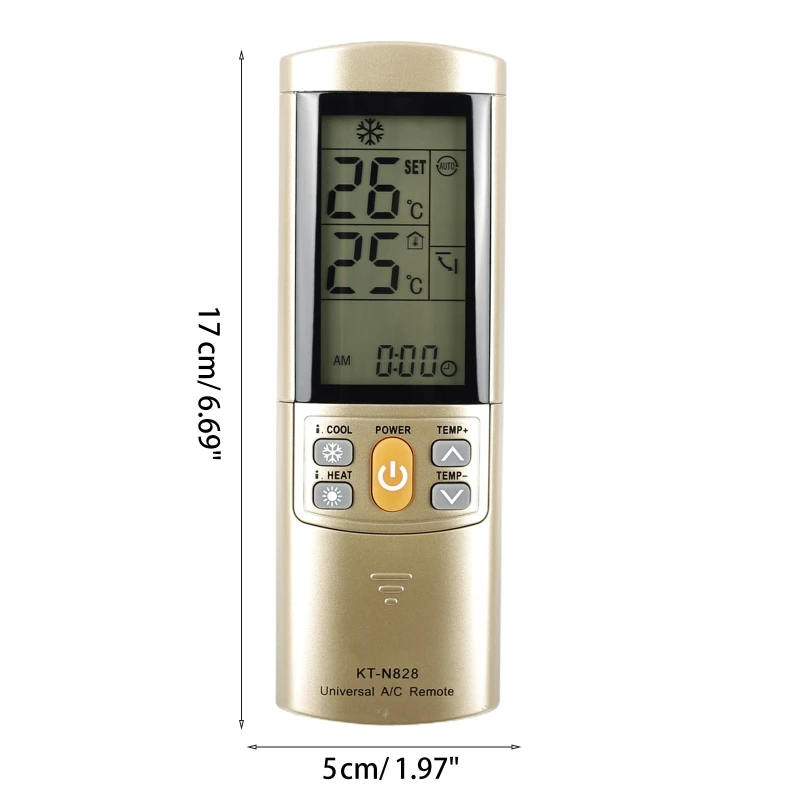 E9LB ตัวควบคุมเครื่องปรับอากาศพลาสติกที่ทนทาน Universal รีโมทคอนโทรล KT-N828
