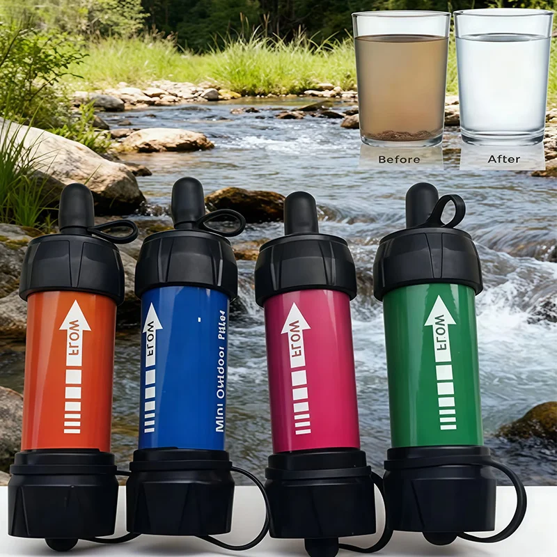 Filtro portátil de agua para supervivencia y emergencias al aire libre