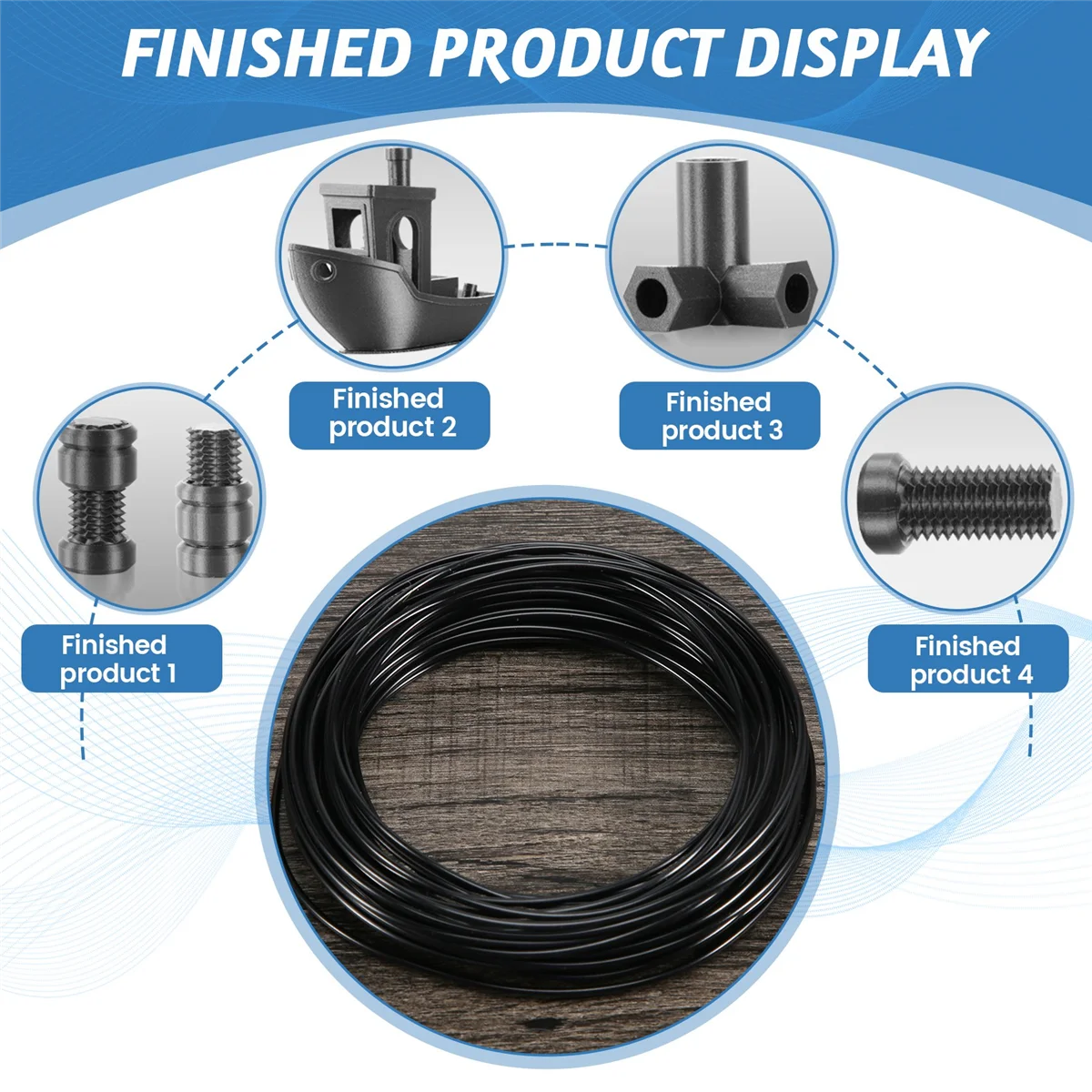 3D-Drucker-Stiftfilament 1,75 mm PLA 10 m (schwarzes PLA)