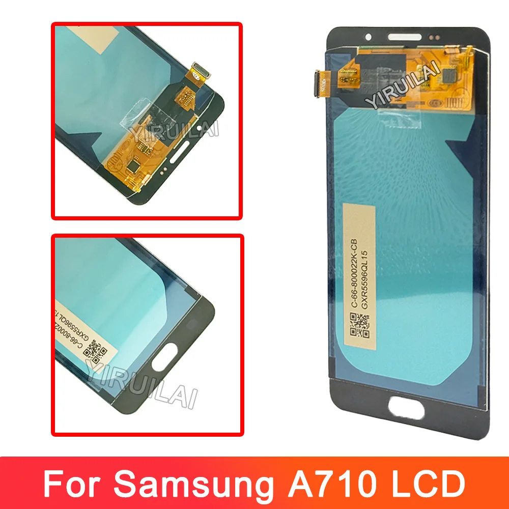 TFT สําหรับ Samsung Galaxy A7 2016 A710 จอแสดงผล LCD Touch Screen Digitizer สําหรับ Samsung A710F A710M A7100 หน้าจอ LCD เปลี่ยน