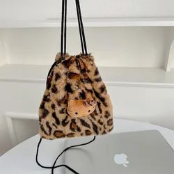 Kawaii Hellos Kittys śliczne pluszowe wzór w cętki torba na telefon sznurkiem torba Crossbody damska torba na ramię kosmetyczki prezenty dla par