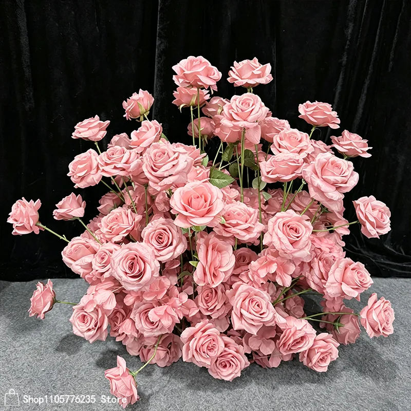 Künstliche rote Rosen-Bodenblume, Hochzeitstisch-Mittelstück, Blumenarrangement, Party-Bühnen-Hintergrund für Veranstaltungen, Zeremonien, Heimdekoration – Detail 7