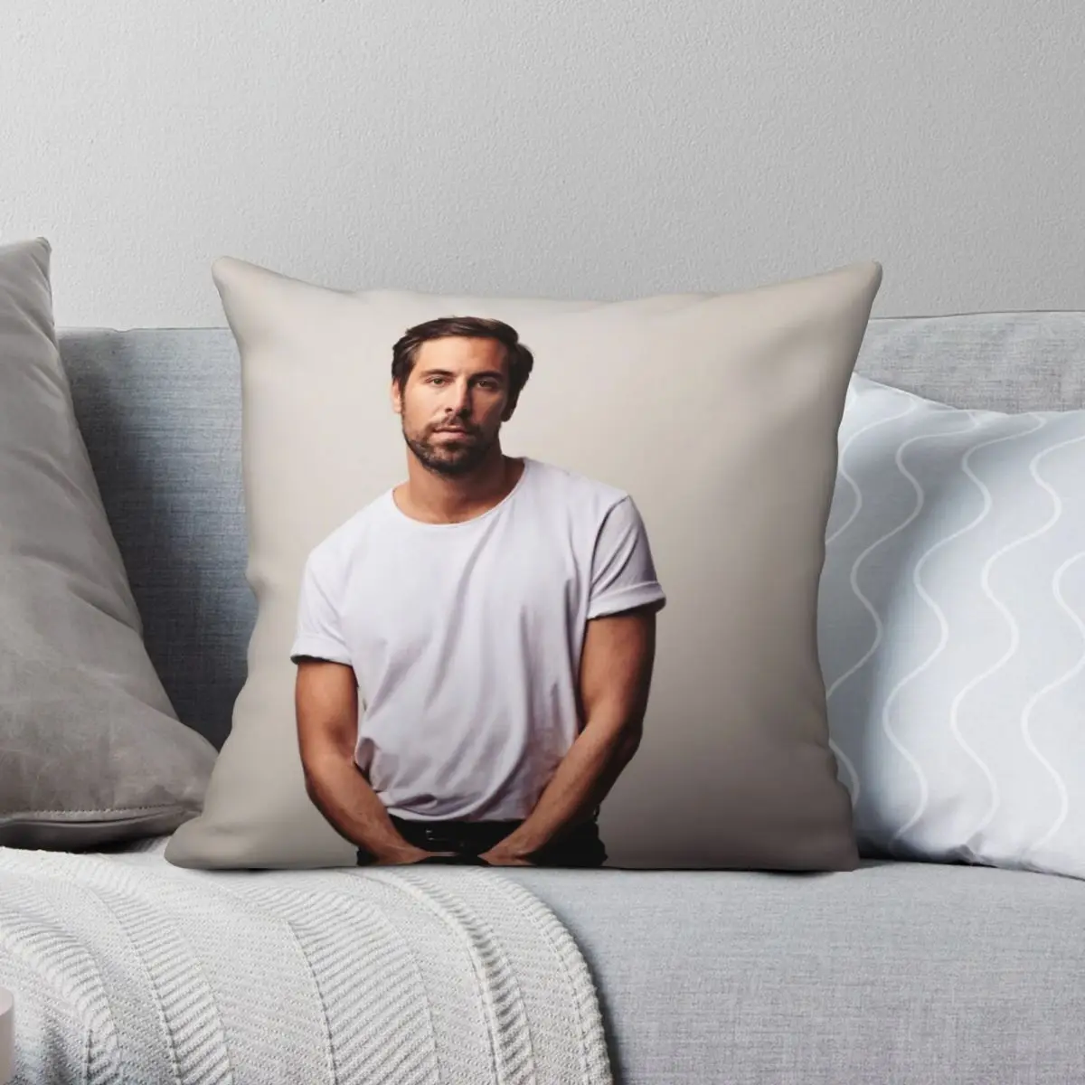 Max Giesinger Square Pillowcase Polyester Linen Velvet Printed Zip Decorative Pillow Case Room Cushion Cover