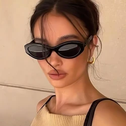 ZXIAC Retro Small Oval  Sunglasses Women Trendy Casual Cat Eye Frame Sun Glasses Men Vintage Narrow Leopard Shades UV400 Female