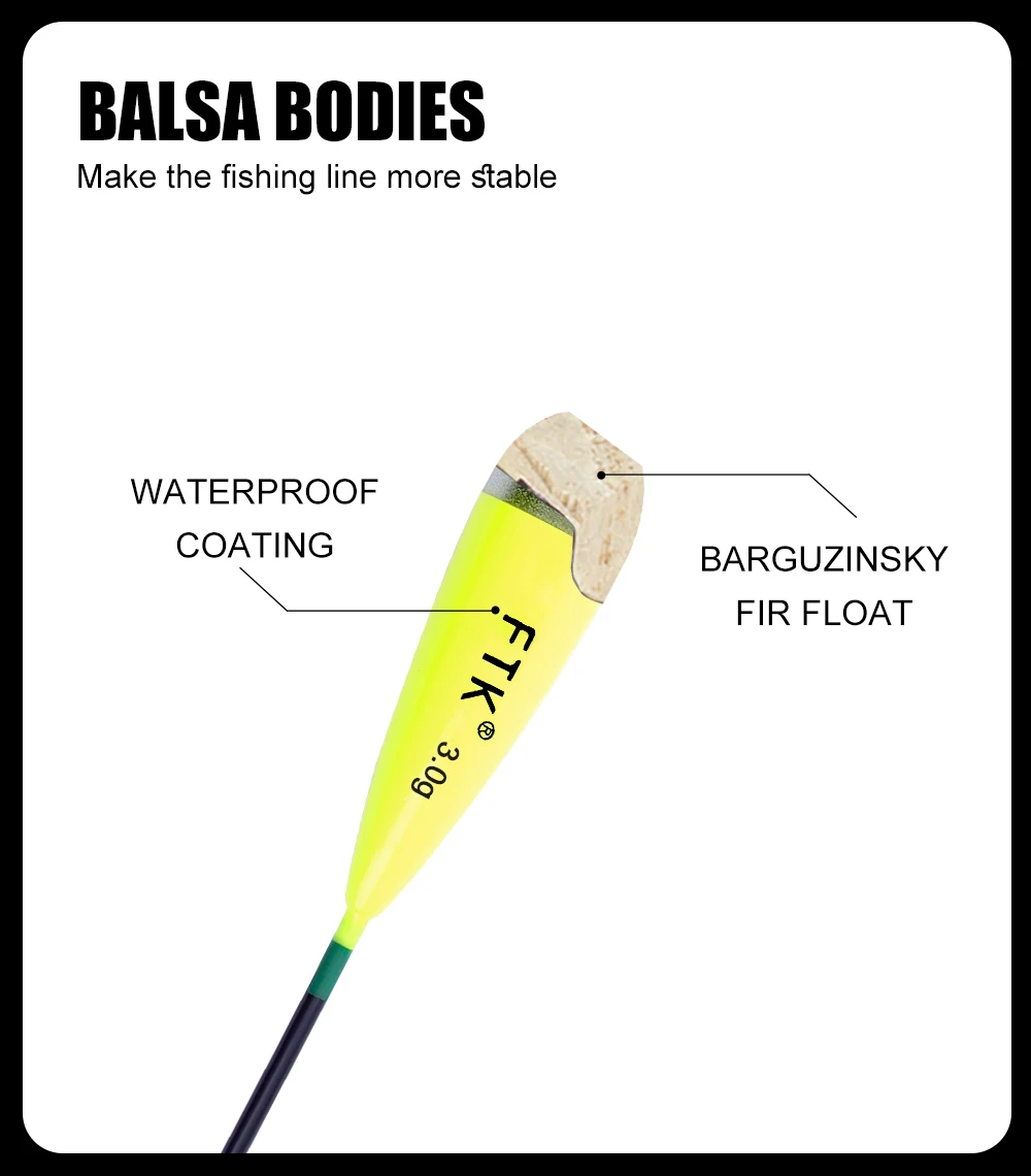 NGB 5 Stück Angelposen Größe 2g-4g Barguzinsky-Fichtenposen Karpfenangel-Posen Vertikale Boje Länge 15,5-20cm Angelzubehör – Detail 3