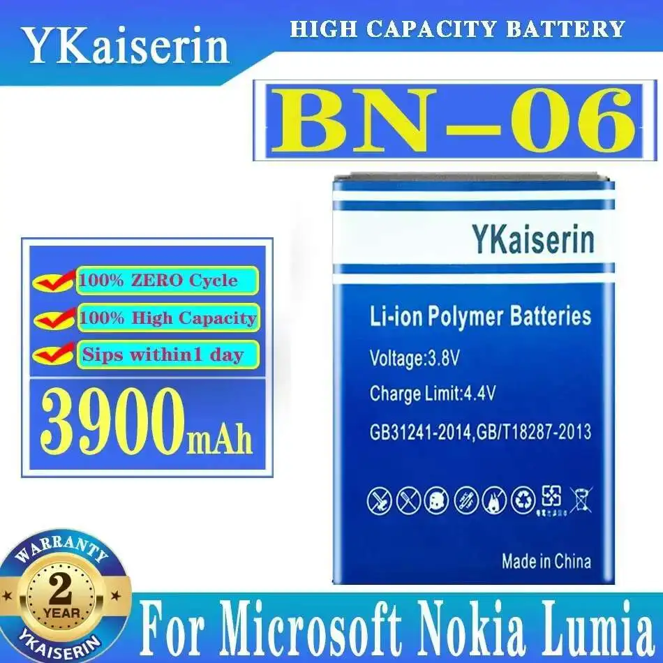 

Замена батарейки ykaisсеребрина 3900 мАч для Microsoft Nokia Lumia 430, литий-ионные полимерные батареи + код отслеживания