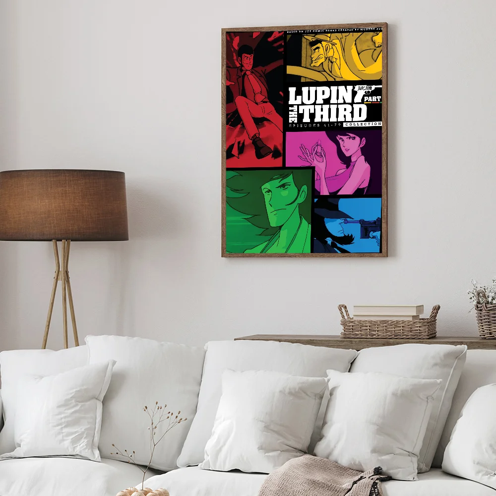 لوبين الثالث كاريكاتير ورق أبيض ملصق HD جودة ملصق جدار الفن اللوحة غرفة الدراسة جدار ديكور