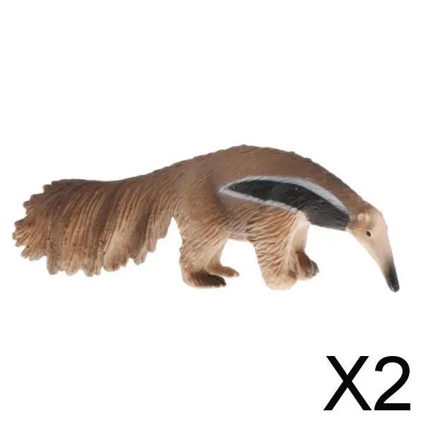 

2X Animal Figurine Jungle Animals Toys Home Ornaments anteater PL127-1435