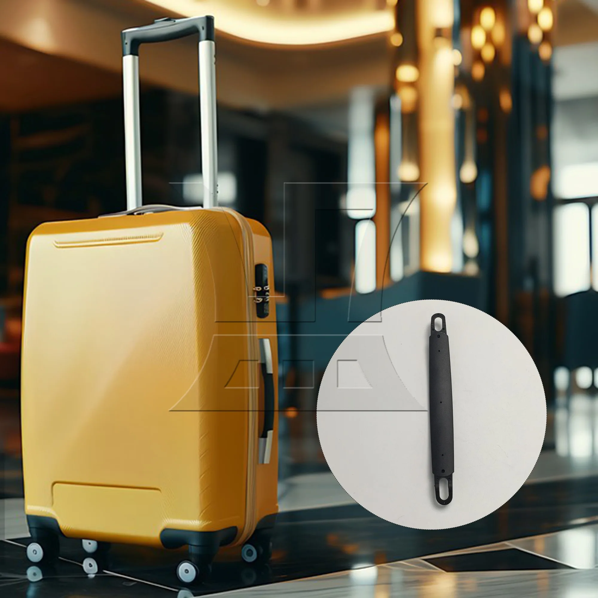 BQLZR 1pc 23.7cm Black 115B Series B122 Luggage Suitcase Replacement Handle, Trolley Case Handle for Travel Luggage Repair