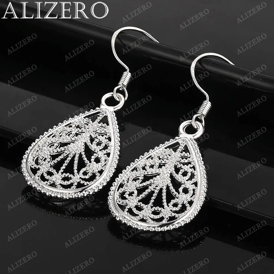 

Top 925 Sterling Silver Earrings Water Drop-shaped Hollow Drop Earrings For Women Jewelry Fashion Party and Daily Wear