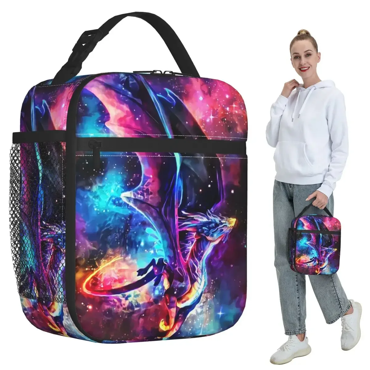 Cosmic Dragon Insulated Lunch Bag for Kids School Cooler Thermal Food Box Tote Portable Lunch Boxes Container