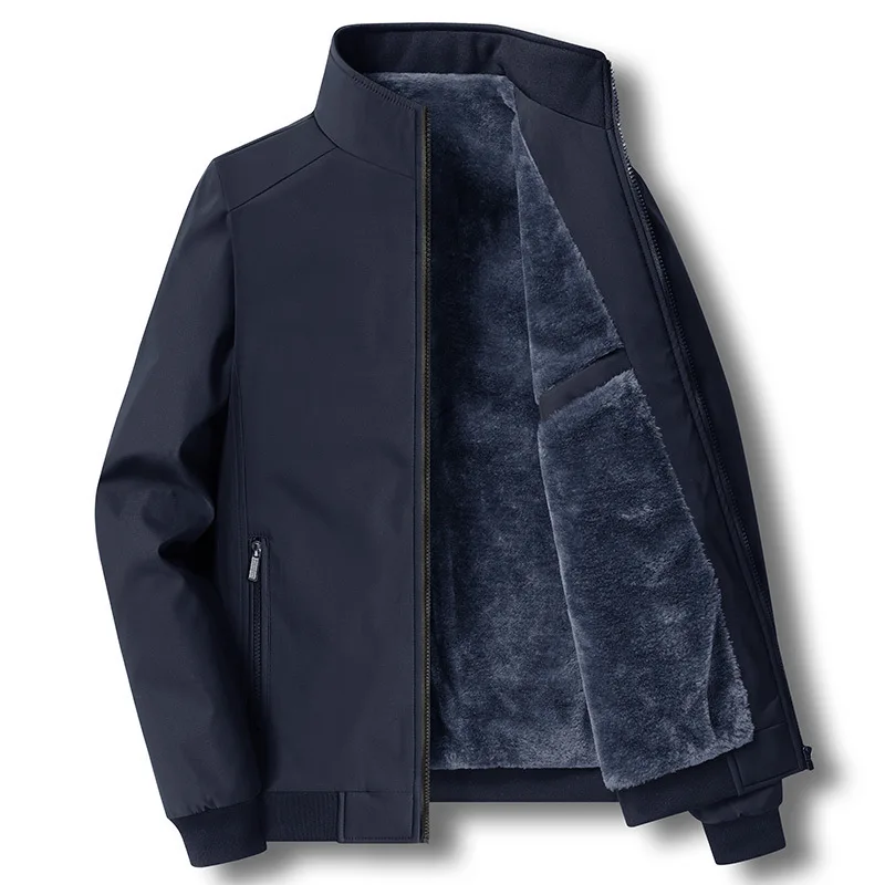 2025 Autumn Winter Men Jacket Thicken Cold-proof Stand Collar Men Coat Fashion Long Sleeve Business Casual Outerwear For Male