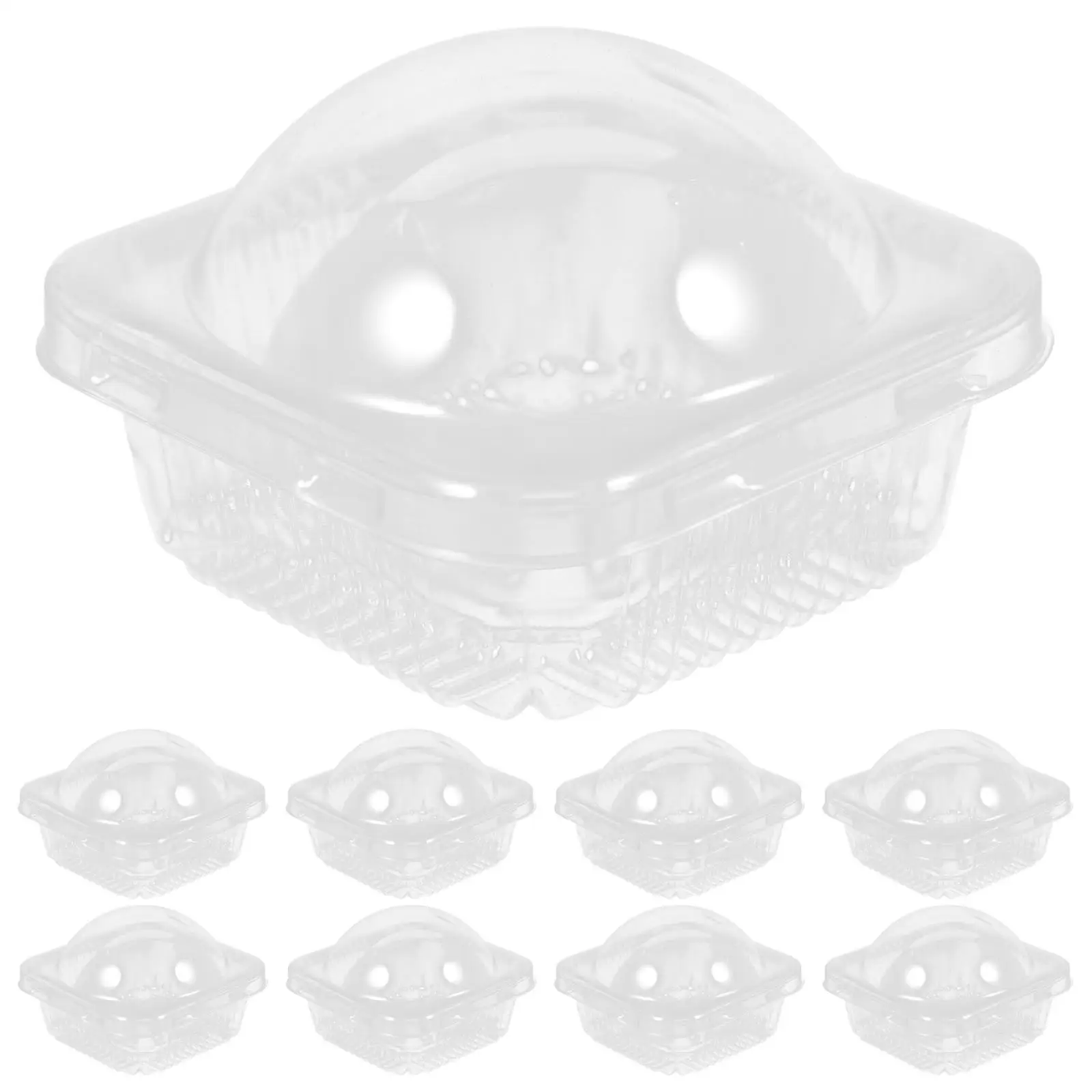 

50pcs Blister Packing Boxes Cupcake Containers Clear Transparent Square Dome Food Grade Safe Materials Perfect Fit Parties