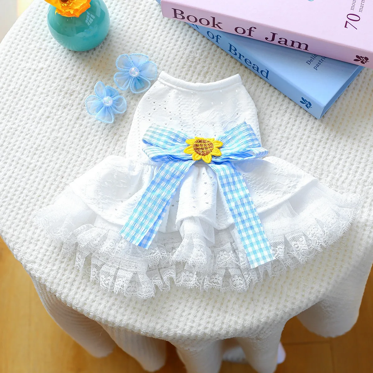 

Teddy Sunflower Skirt Spring Summer Puppy Princess Sea Salt Poncho Pet Drift Pullover Maltese Breathable Dresses