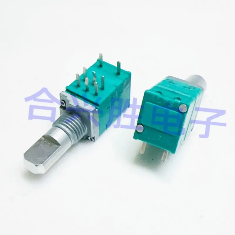 1PCS Precision Potentiometer Double B10K With Rotary Switch Amplifier Speaker Volume Adjustment Potentiometer Shaft 15MM
