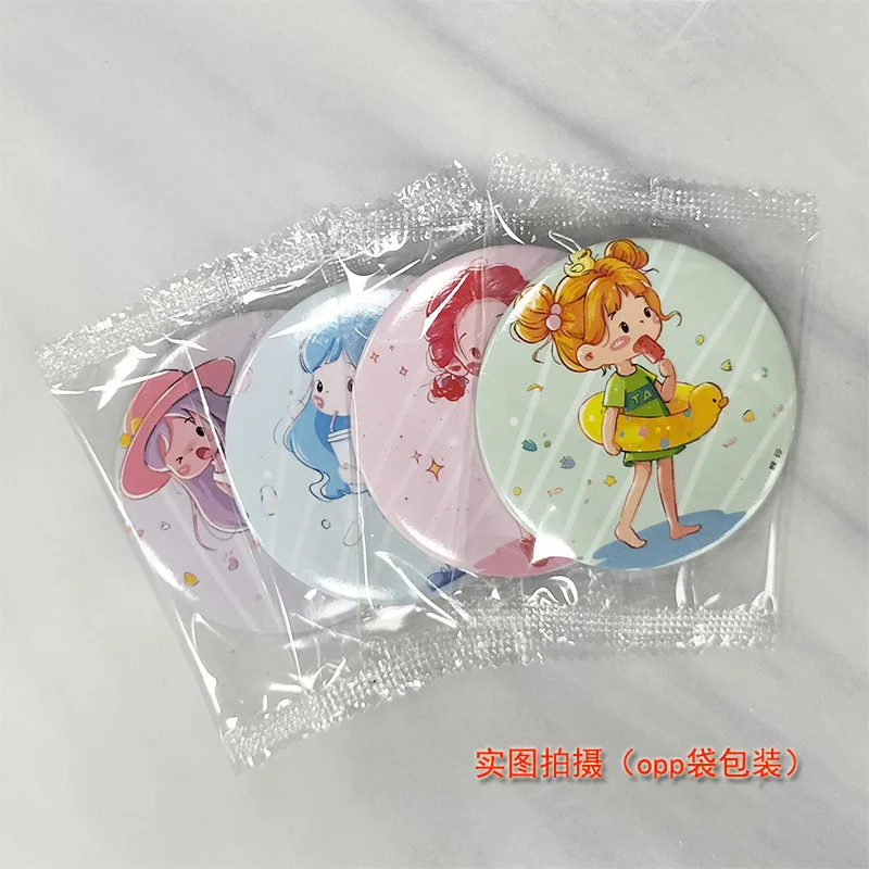 30 Pcs  Cute Cartoon Girl Cosmetic Mirror / Sweet Women Makeup Pocket Mini Portable /Nice Party Christmas Gift