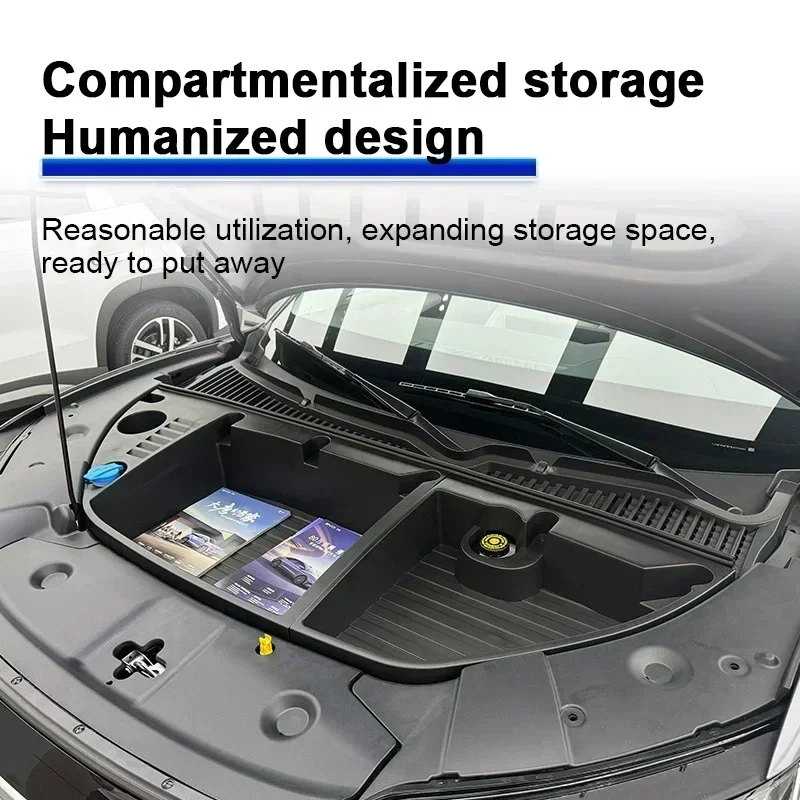Car Engine Trunk Organizer Box Left Rudder For BYD Yuan up yuan pro 2024 2025-IN 2026 Engine Room Storage Front Large Capacity