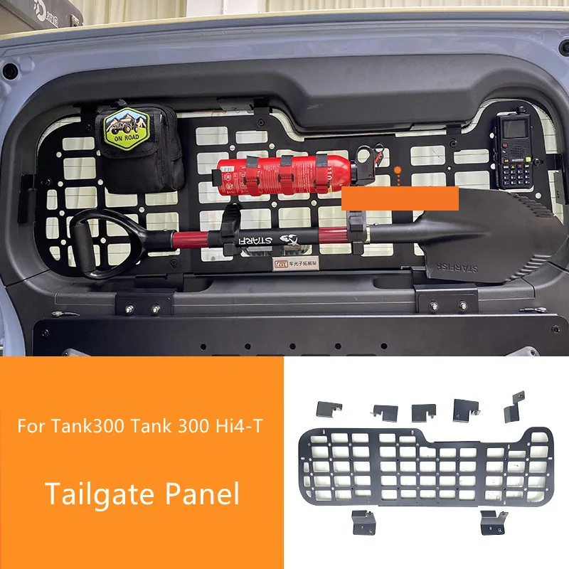 For GWM Tank300 Tank 300 Hi4-T Tailgate Storage Rack Molle Panel Trunk Luggage Carrier Rack Trunk Organizer Aluminum