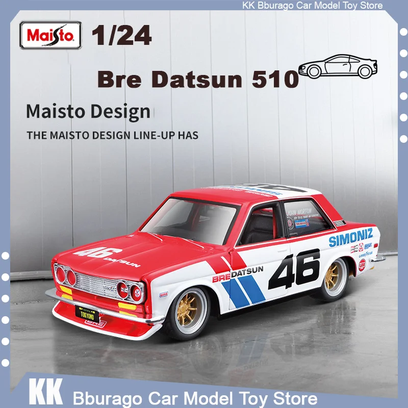 Maisto 1:24 Bre Datsun 510 Modified Version Diecast Model Edition Retro Modified Vehicle Alloy Luxury Vehicle Toys Birthday Gift