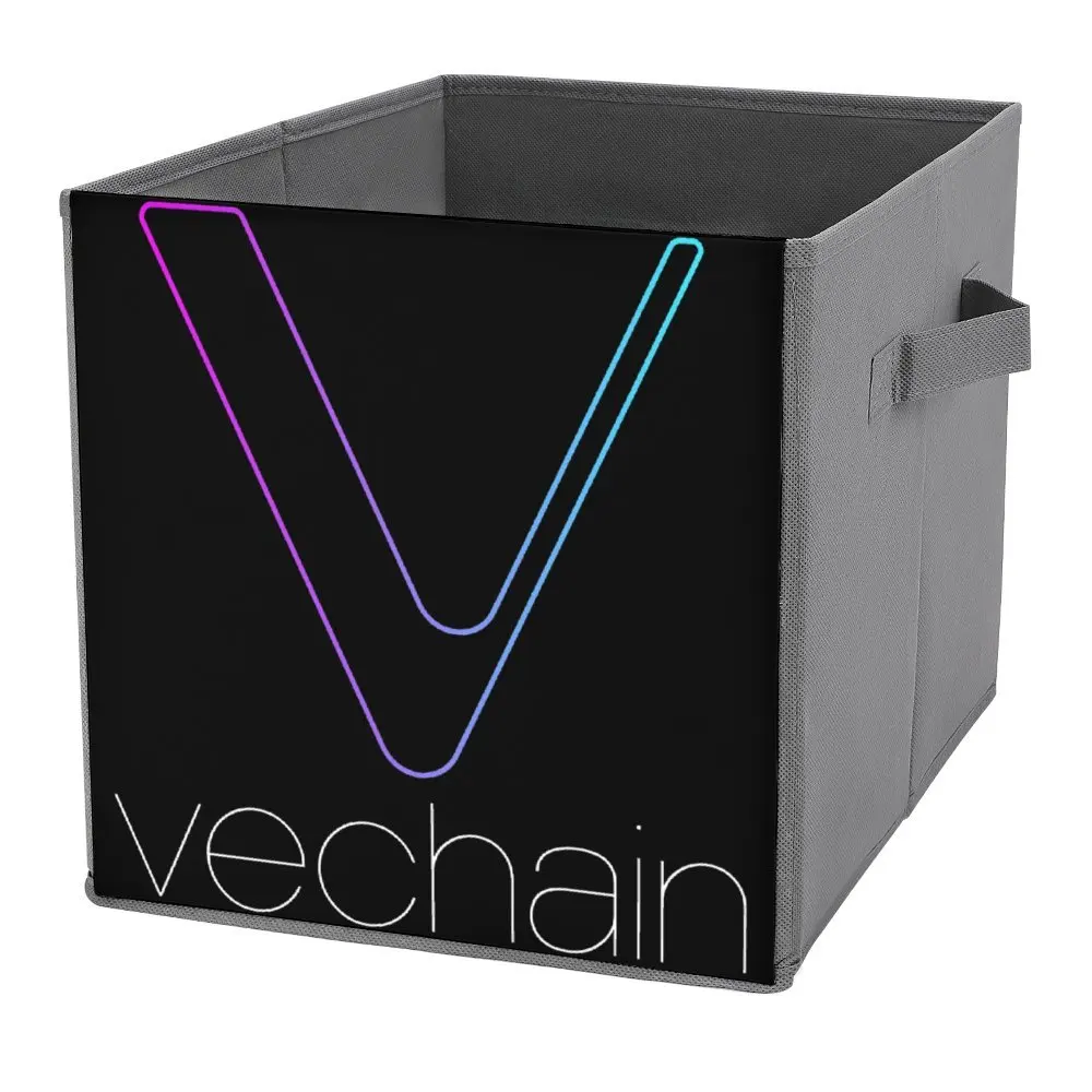 Storage Tank Vechain Crypto Hodler Essential Dust Proof Graphic Folding Storage Box Lifting Hand Portable Stored Toys Outdoor St