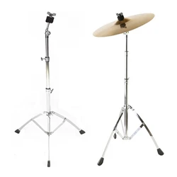 Straight Cymbal Stand Height Adjustable Floor Triangle Bracket Cymbal Stand Metal Foldable Dual Purpose Percussion Holder Mount