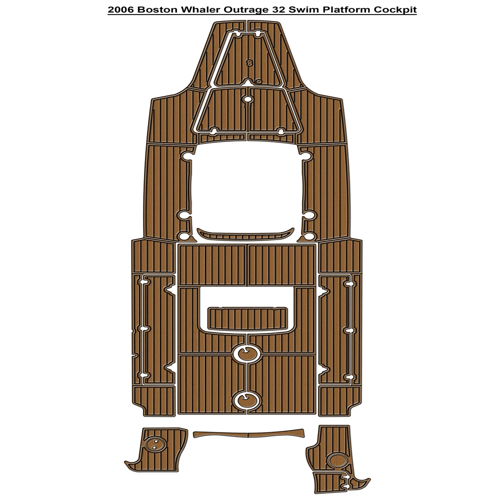 2006 Boston Whaler Outrage 32 Swim Platform Cockpit Pad Boat EVA Foam Faux Teak Deck Floor Mat SeaDek MarineMat Self Adhesive